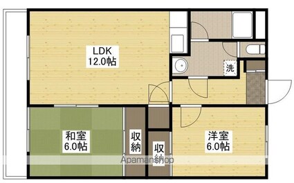 第２コーポ田中[2LDK/57.75m2]の間取図