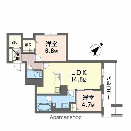 フィグ古江東町[2LDK/65.51m2]の間取図