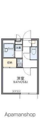 レオパレスルミエール馬場[1K/19.87m2]の間取図