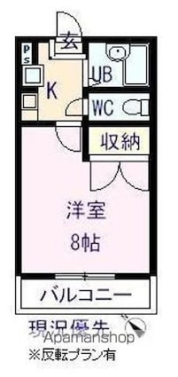 サンフラワー山波[1K/24.18m2]の間取図