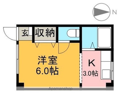ひまわりハイツ[1K/18.73m2]の間取図