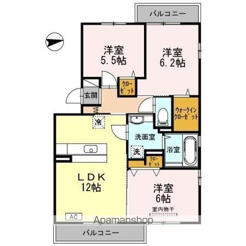 可部線 安芸長束駅 徒歩18分 3階建 築15年の間取り写真