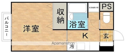 ロジュ城山[1K/26m2]の間取図