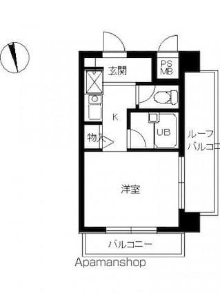 スカイコート早稲田第２[1R/18m2]の間取図