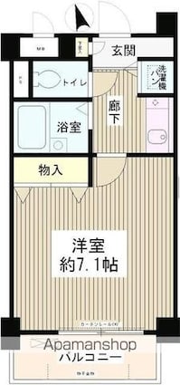 東京都新宿区上落合１丁目[1R/21.25m2]の間取図