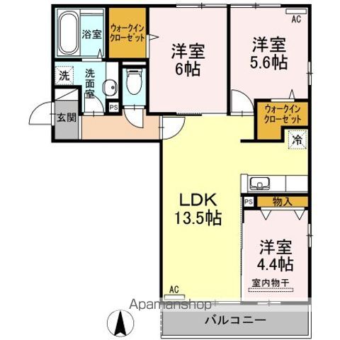 エスポアール・タカムラIII B棟の間取り写真