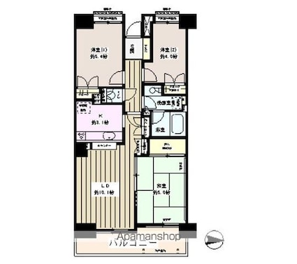 板橋パーク・ホームズ[3LDK/63.57m2]の間取図