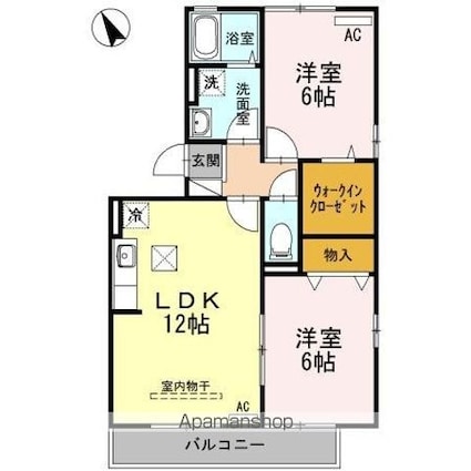 グレイス　スクエア新涯　５　Ｂ棟[2LDK/56.3m2]の間取図