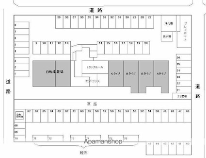 香川県高松市鶴市町[3DK/61.1m2]の配置図