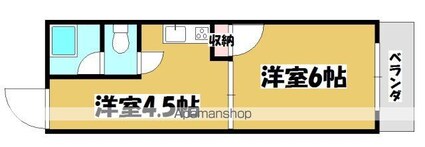 広島県広島市中区竹屋町[1DK/23m2]の間取図