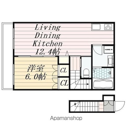 ｅｇｒｅｔ　ｍａｒｓｈ[1LDK/49.65m2]の間取図