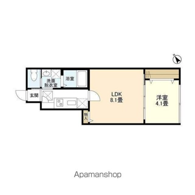 ウェルスクエア自由が丘ＷＥＳＴ[1LDK/32.71m2]の間取図