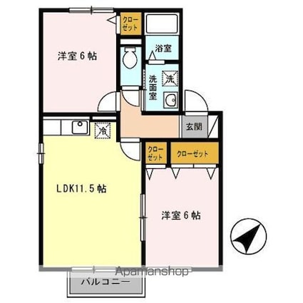 ディアコート　ＡＢＣ[2LDK/52.99m2]の間取図