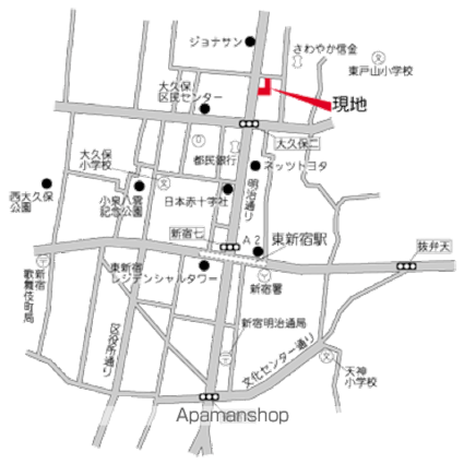 東京都新宿区大久保２丁目[1K/23.4m2]の配置図