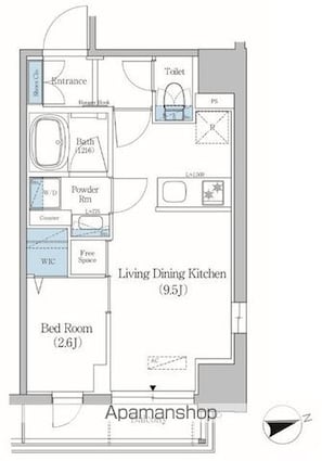 アーバネックス北上野[1SLDK/31.02m2]の間取図
