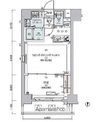 ＧＥＮＯＶＩＡ錦糸町Ⅱｓｋｙｇａｒｄｅｎ[1LDK/41.4m2]の間取図