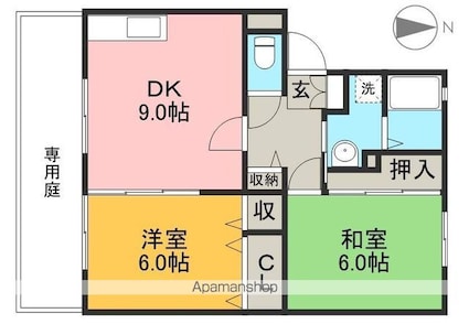 エピナール　Ｄ棟[2DK/52.29m2]の間取図
