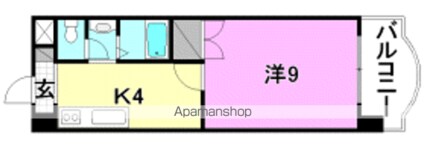 ロイヤルアネックス宮西[1K/32.47m2]の間取図