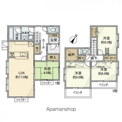新白岡戸建[4LDK/102.87m2]の間取図