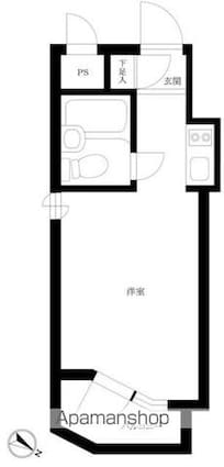 パレスハイツ千歳烏山[1R/14.58m2]の間取図