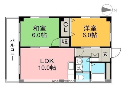 テオリア[2LDK/52.17m2]の間取図