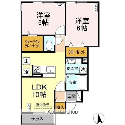 ラッキーベル[2LDK/50.92m2]の間取図