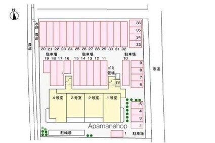 ディアコート　木太[3LDK/68.72m2]の配置図