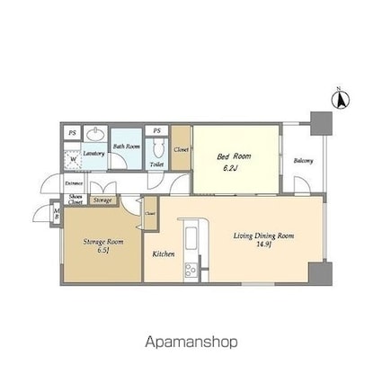 レクセルマンション上野松が谷[2LDK/62.41m2]の間取図