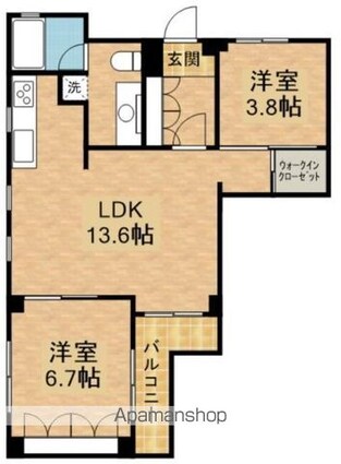 ＳＥＡＳＯＮ　ＣＯＵＲＴ（シーズンコート）[2LDK/61.4m2]の間取図