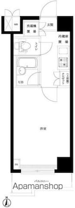 ルーブル中野ガーデン[1K/20.62m2]の間取図