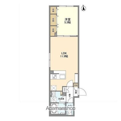 ウェルスクエア高円寺[1LDK/40.4m2]の間取図