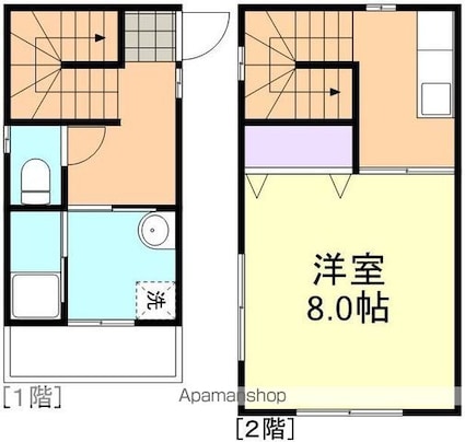 カーサソレアード[1K/33.8m2]の間取図