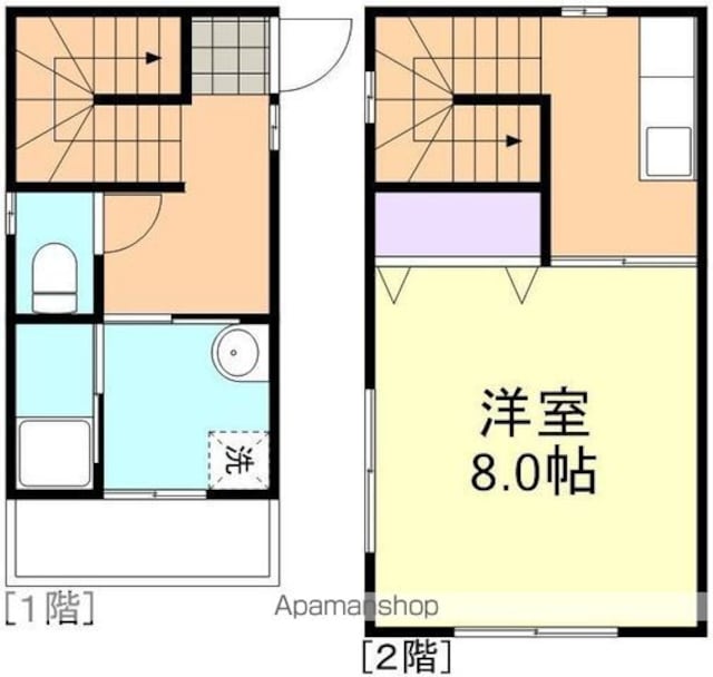 カーサソレアード[1K/33.8m2]の間取図