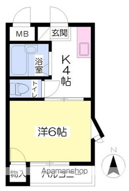 メゾン上野[1K/25m2]の間取図