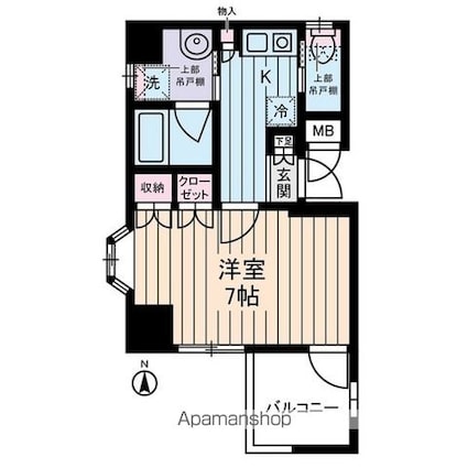 西川ビル[1K/23.26m2]の間取図