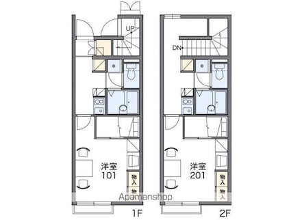 レオパレスグレイス木太[1K/28.02m2]の間取図