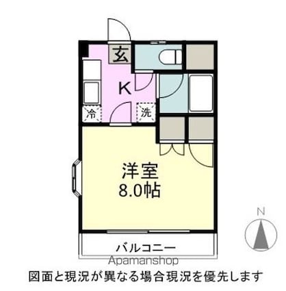 長野県松本市出川町[1K/26.91m2]の間取図