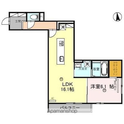 Ｄーｒｏｏｍ　Ｙ[1LDK/53.95m2]の間取図