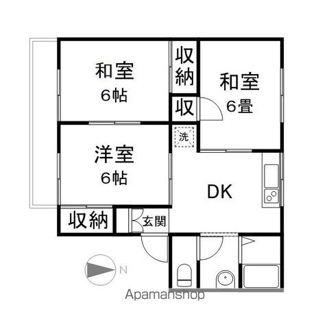 グリーンタウン三輪A棟の間取り写真