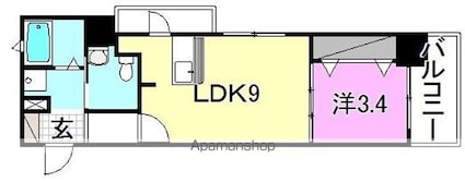 ＧＡＲＩＲＥＯ　ＣＩＴＹ　ＴＥＲＲＡＣＥ[1LDK/31.79m2]の間取図