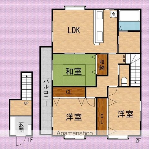東武東上線 新河岸駅 徒歩15分 2階建 築31年の間取り写真