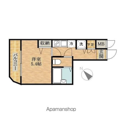 Ｌｅ’ａ　横濱中央[1K/20.3m2]の間取図