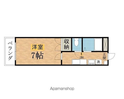 ハイムサニーキャビンアネックス[1R/21.5m2]の間取図