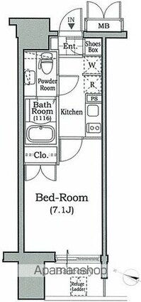 レジディア文京本駒込[1K/24.3m2]の間取図