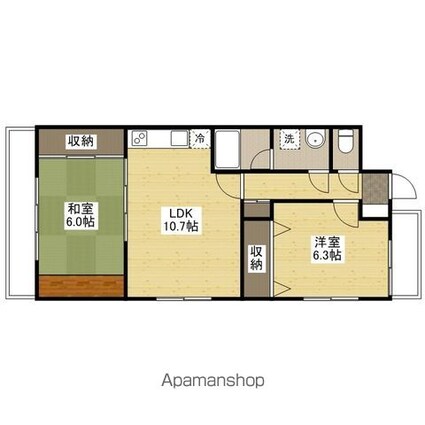 広島県広島市中区広瀬町[2LDK/56.16m2]の間取図