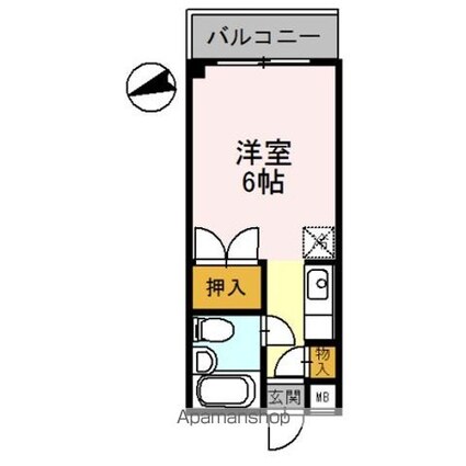 Ｄ’ｓ　Ｃｏｕｒｔ[1R/18.75m2]の間取図