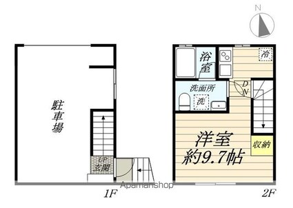 横田ベースＲ１６[1R/50.08m2]の間取図