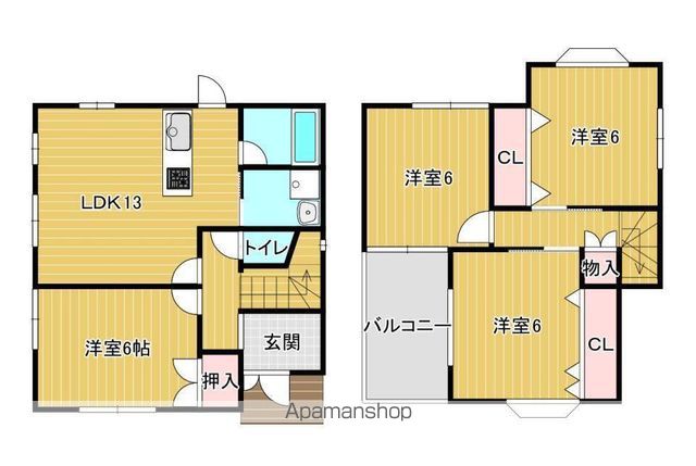 精華町下狛下新庄一戸建ての間取り写真