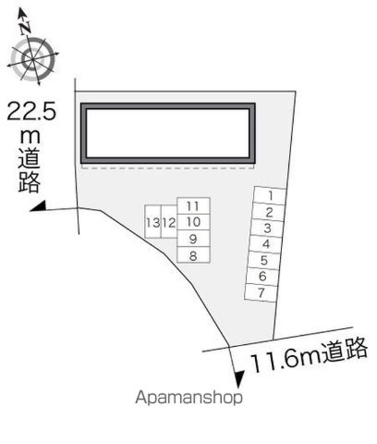 レオパレスエーリ[2DK/49.68m2]の配置図