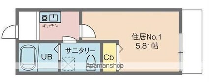 カインドネス吉祥寺南町Ａ棟[1K/19.23m2]の間取図